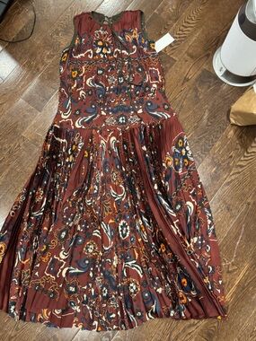 Nordstrom Floral Print Sleeveless Dress - Navy, Orange, Burgundy